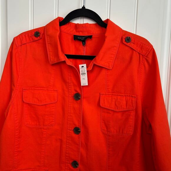 NWT Talbots Montauk Twill Jacket Size XL Petite Safari Utility Preppy Structured - Picture 5 of 13